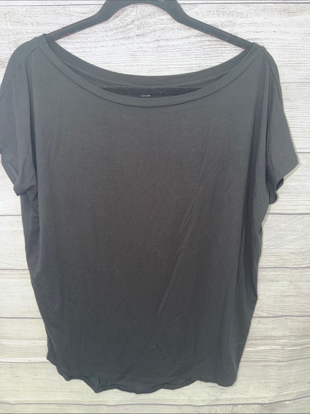 Express Black Boatneck Short Sleeve Tee